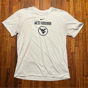 Nike West Virginia Dri Fit T Shirt Size Large White Basketball Mountaineers